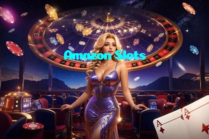 Amazon Slots casino presented on mobile device in Pakistan with slots and live games